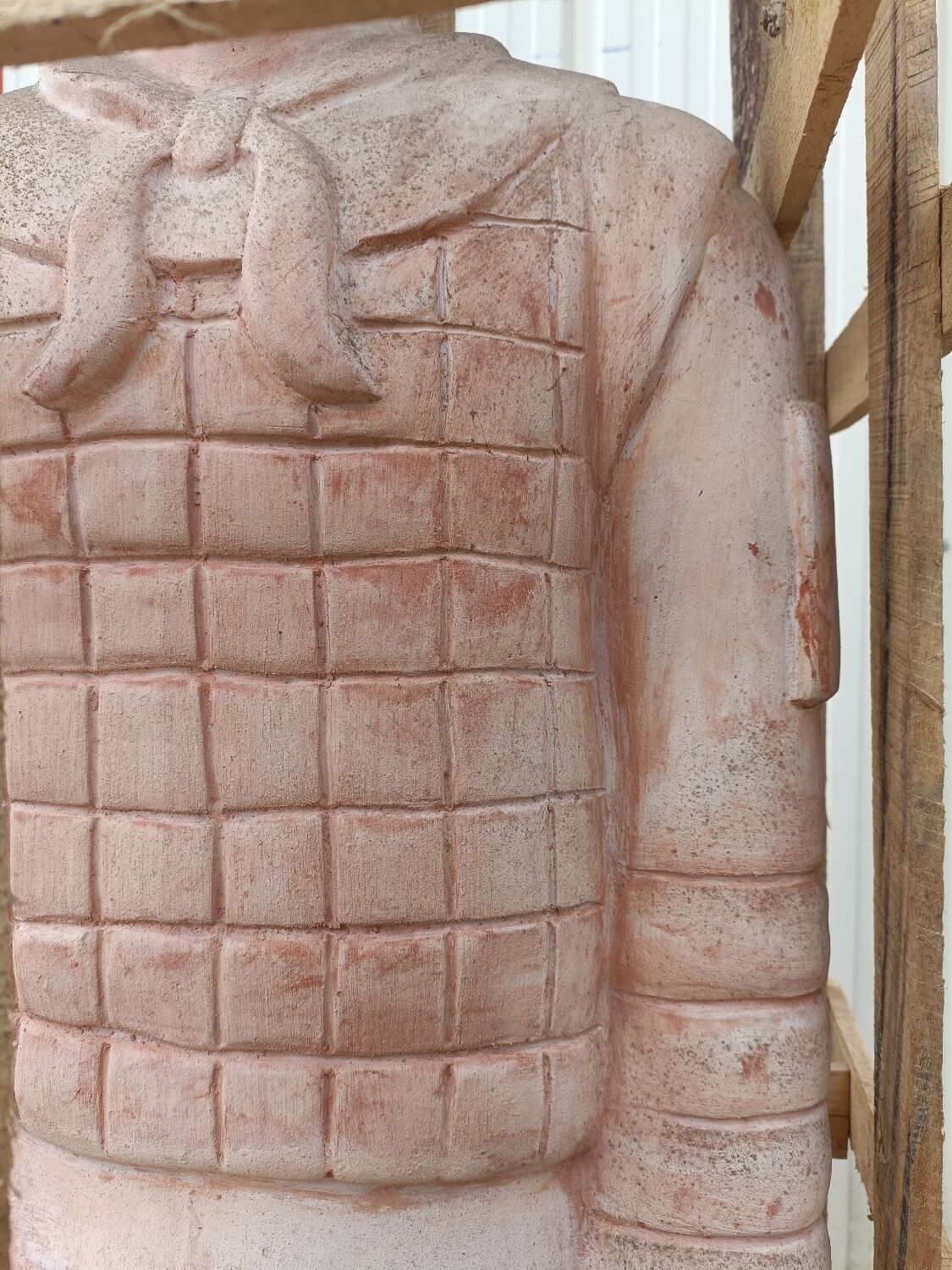 Statue de jardin Guerrier XIAN debout en terre cuite 160 cm Selency