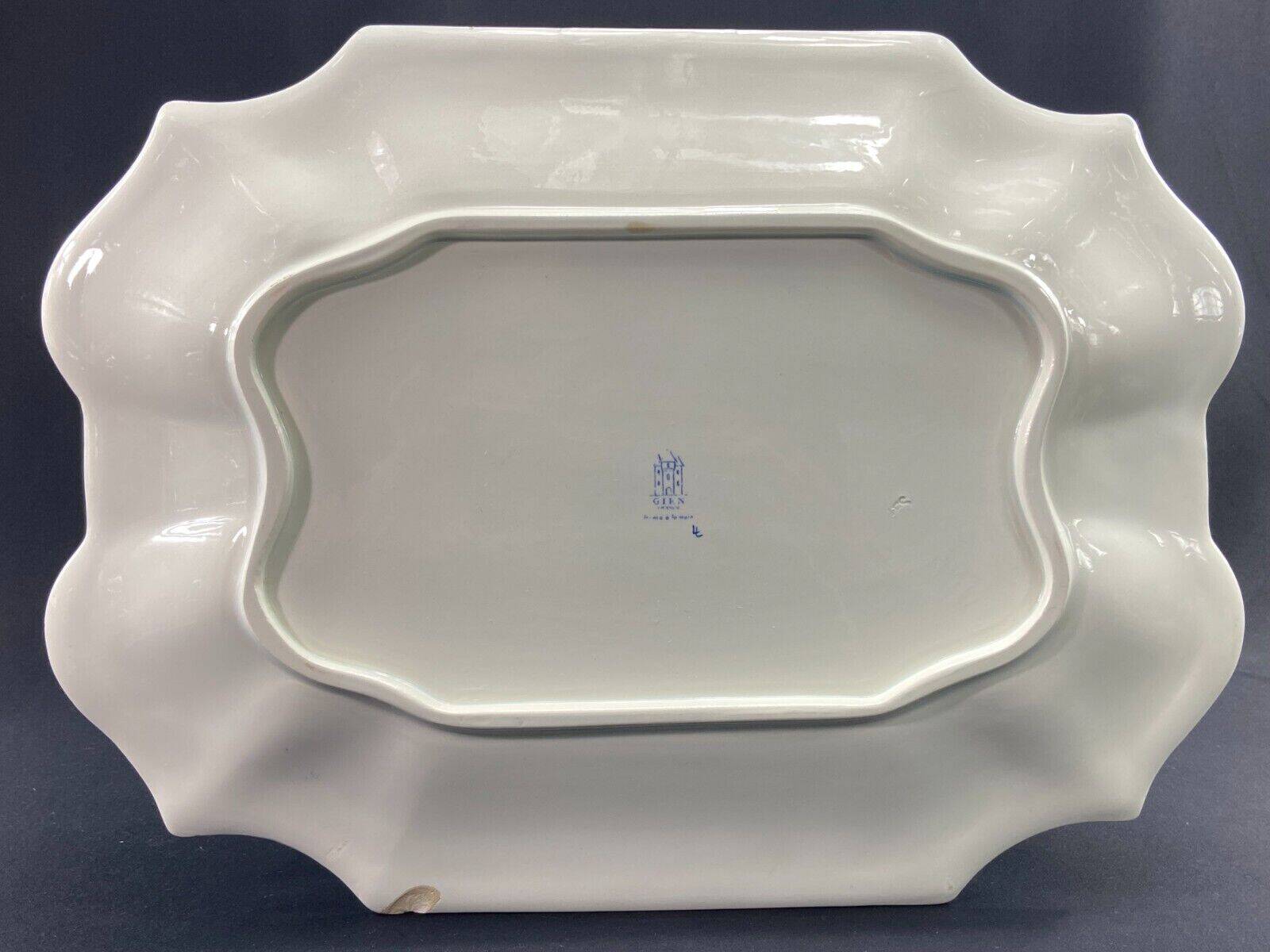 Very large Gien earthenware dish, Rouen decor