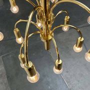 German vintage brass chandelier by Star Leuchten, 1970s.