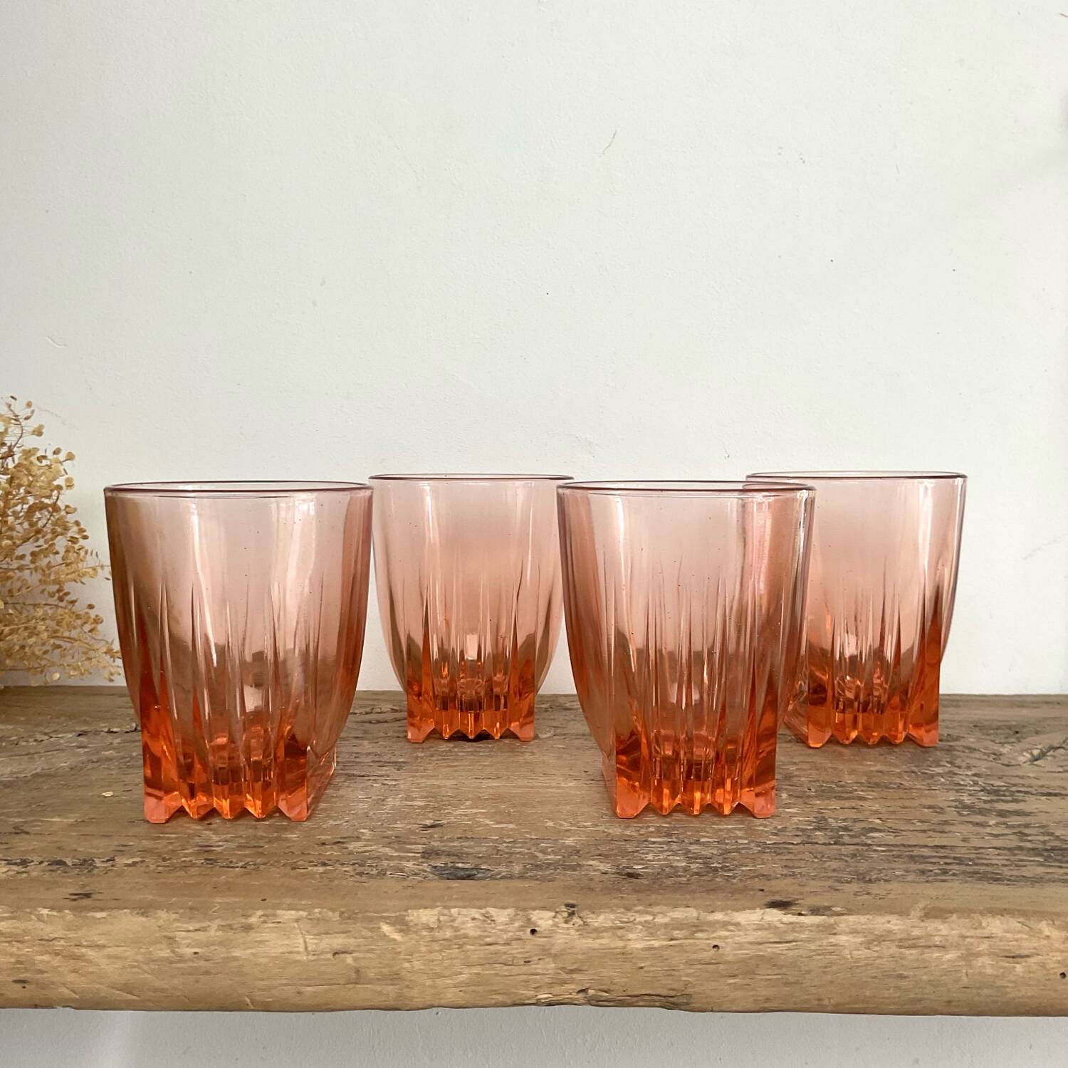 4 vintage “art deco” Rosaline glasses