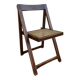 Chaise pliante en bois avec assise cannée