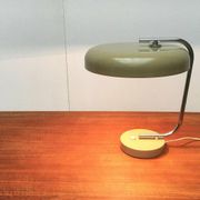 Minimalist German table lamp from the mid-century space age by Hustadt Leuchten, 1960s.