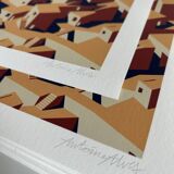 Print on Fine Art paper, numbered and signed, Architecture of the roofs of Granada