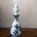 Pied de lampe en porcelaine bleue