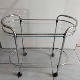 Glass and chrome serving trolley