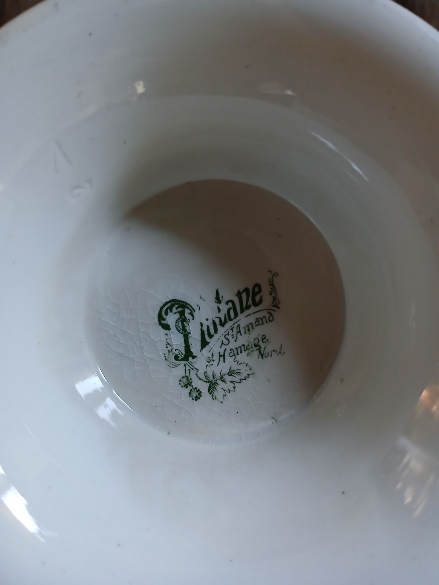 Small antique soup tureen in ironstone