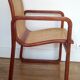 Fauteuil design traineau bois et cannage – années 80