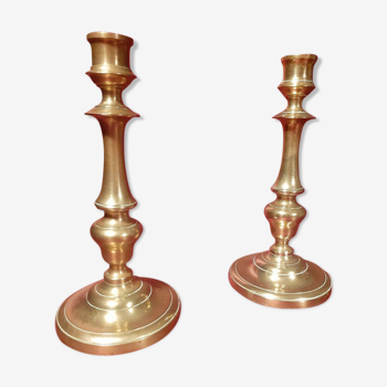 2 copper candlesticks 24.5 cm early 20th