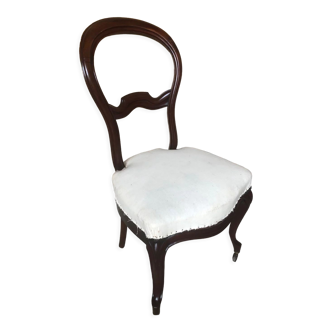 Chaise de style louis XV en merisier et tissu