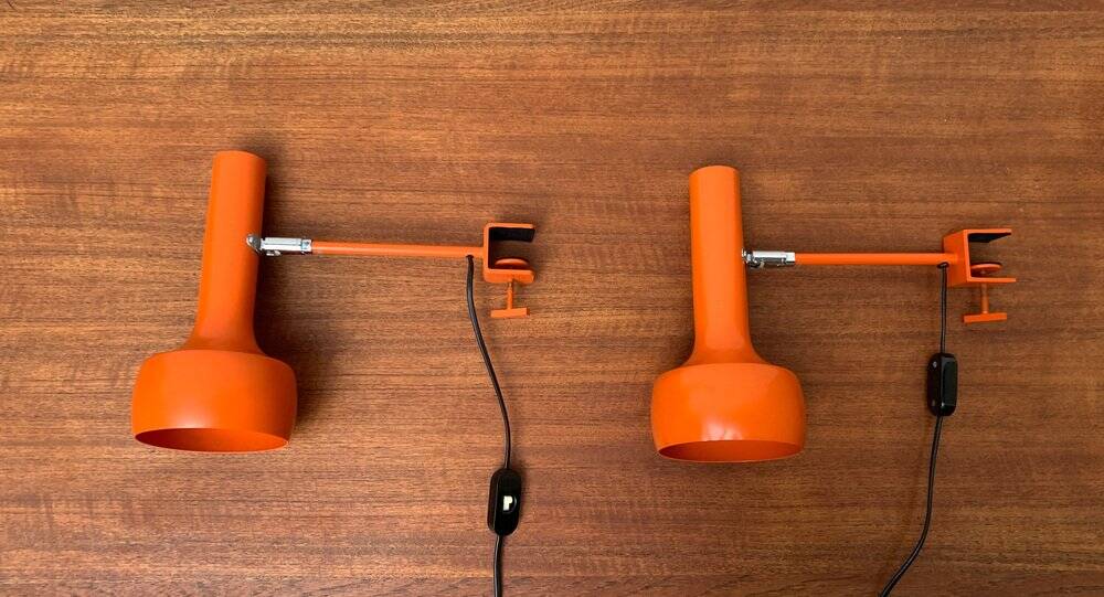 Mid-century Swiss clamp table lamps by Swisslamps International, set of 2.