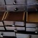 Authentic workshop furniture / Vintage watchmaker's layette in black wood
