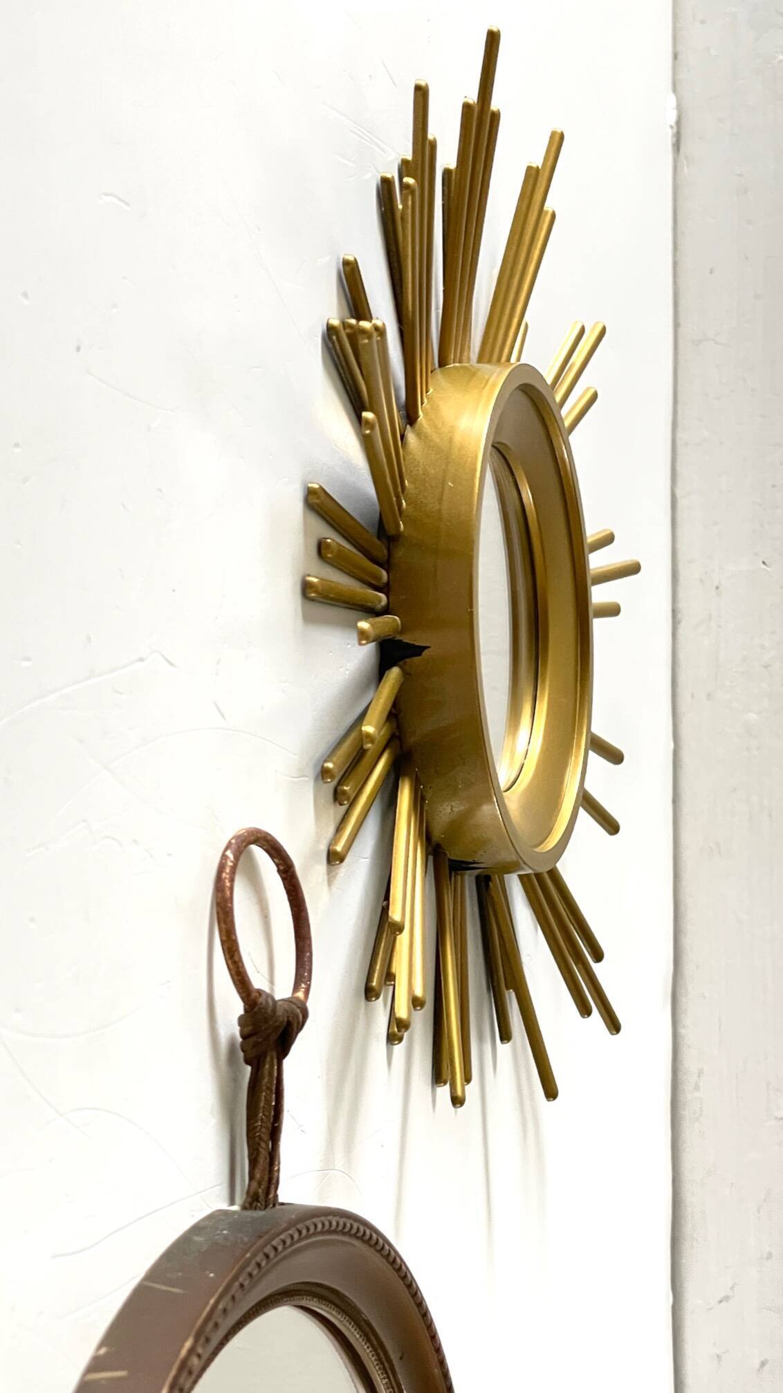 Duo of Vintage Golden SUN MIRRORS