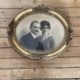 Oval frame portrait of a 19th century couple