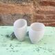Appliques en verre blanc et chrome
