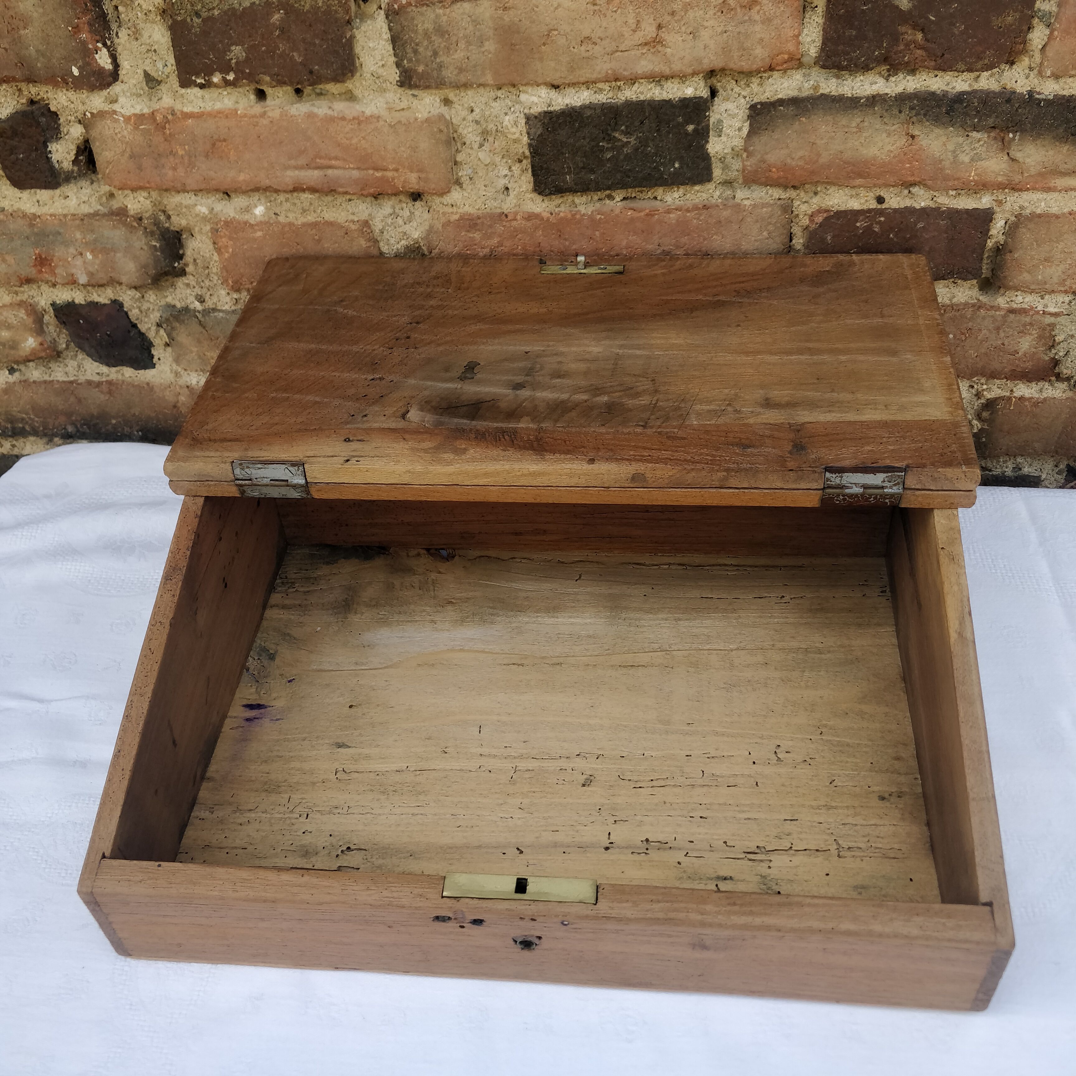 Sandblasted wood chest