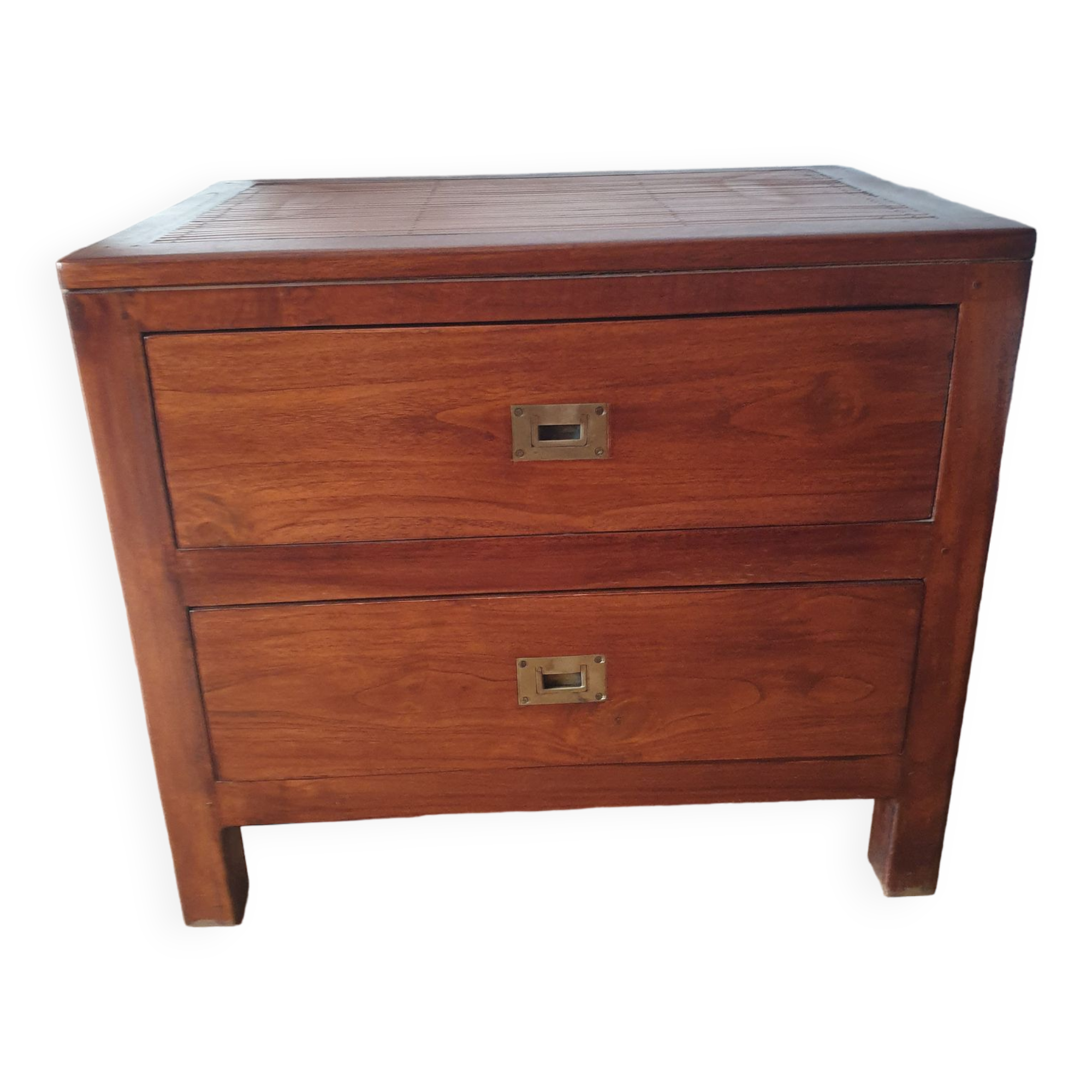 Commode danoise teck et rotin