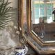 Vintage octagonal gold mirror – Belgium, 1960s/1970s