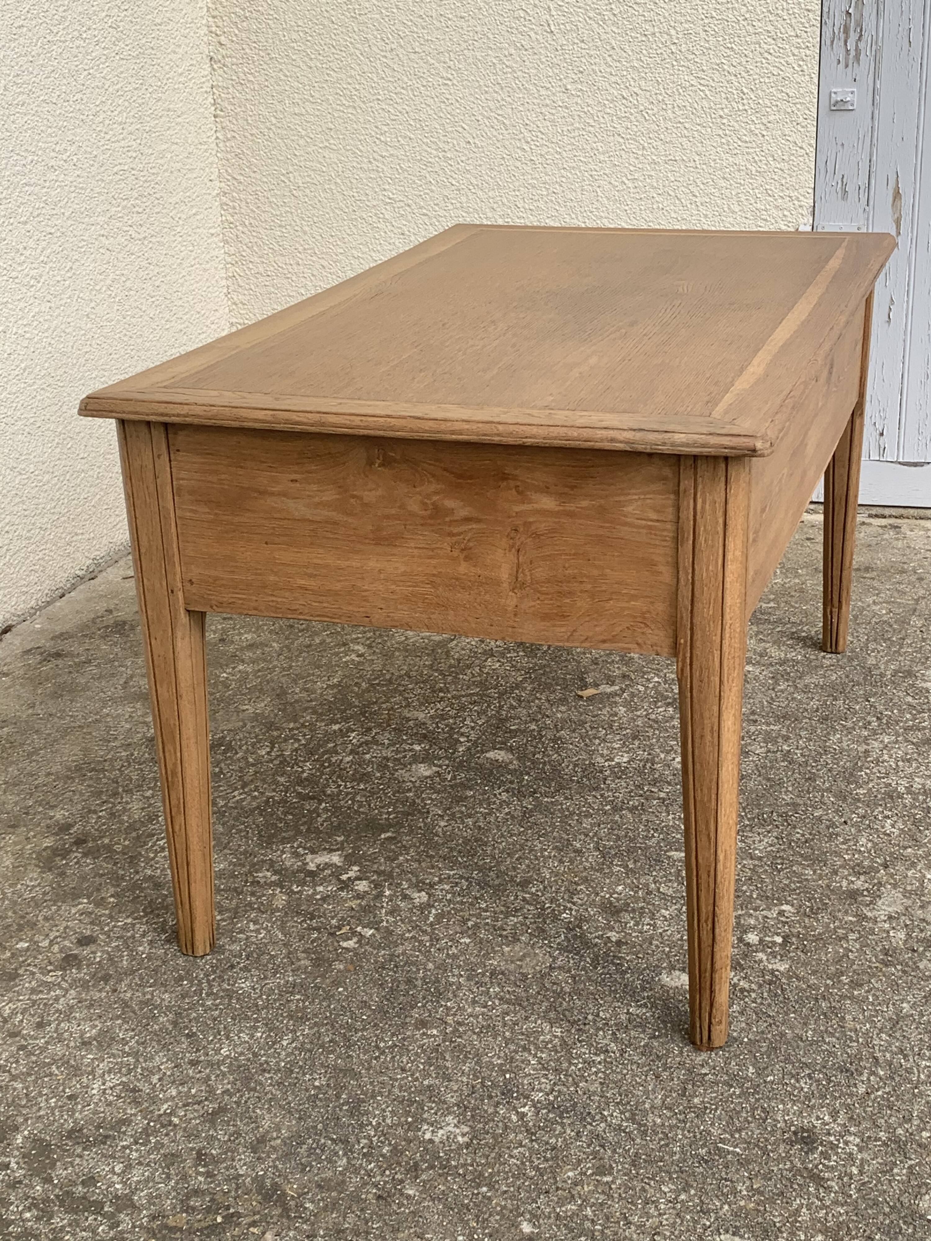 Solid desk in raw oak handles art deco shells