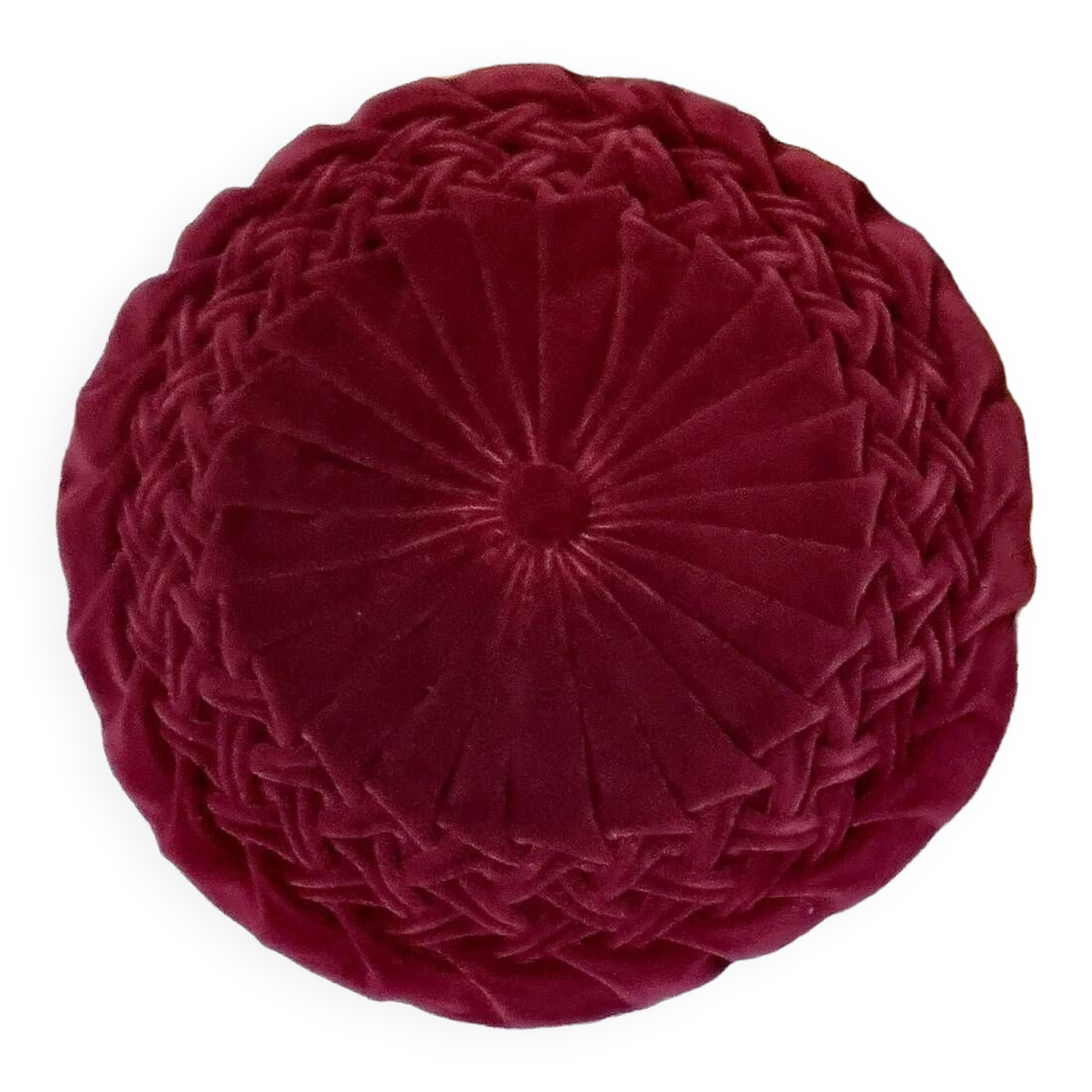 Coussin velour bordeau