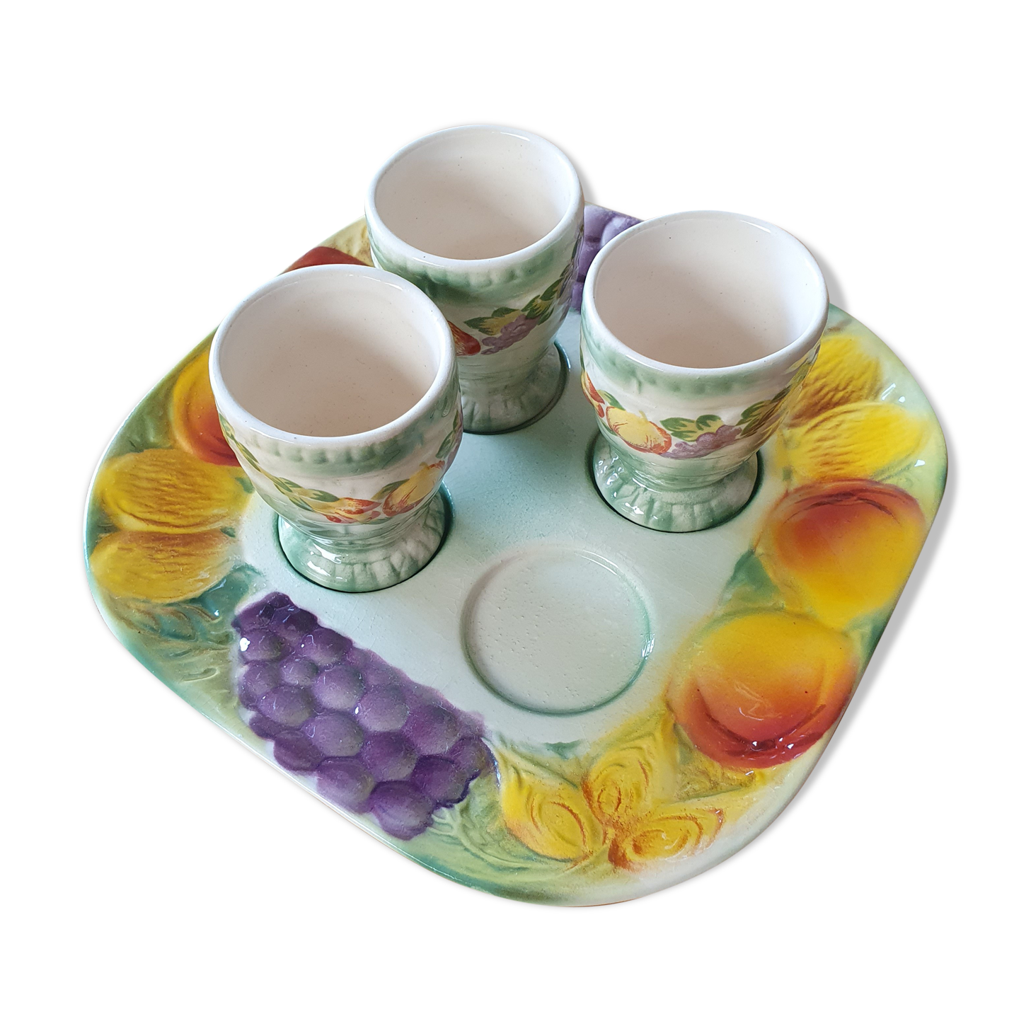 Saint Clément set of cockerels and slip tray