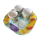 Saint Clément set of cockerels and slip tray