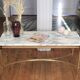 Table basse marbre laiton et bois