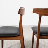 Midcentury Danish set of 6 dining chairs in rosewood by Henning Kjaernulf for Bruno Hansen 1960s