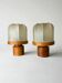 Pair of cocoon table lamps with pine, Italy, 1970s
