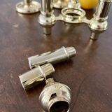 Very Rare Modular Scandinavian Brass Candlestick, 33-Piece Mid-Century Plug