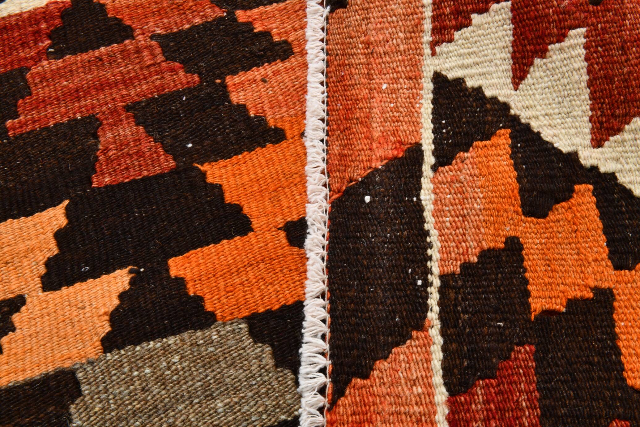 6x11 Geometric Pattern Turkish Vintage Kilim Rug, 172x346Cm