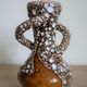 Vase Vallauris vintage brown-white