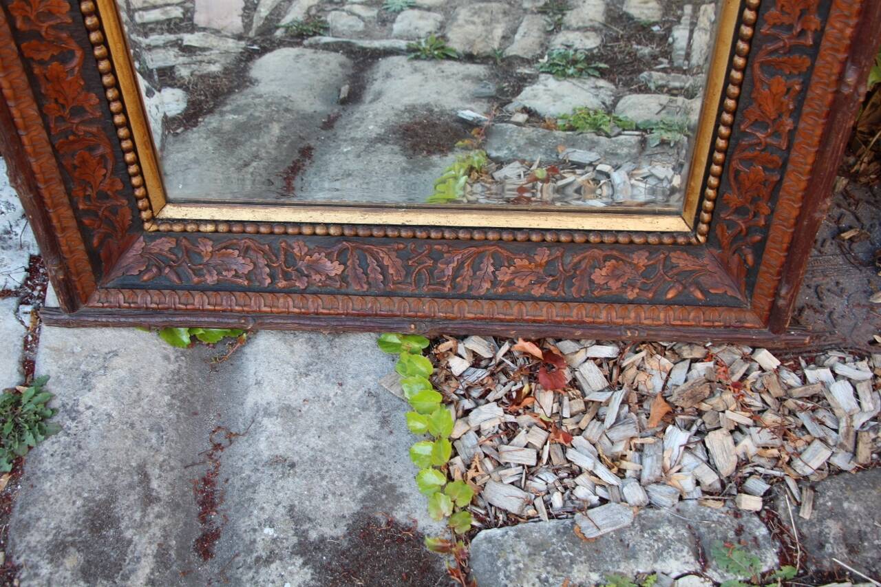 Black Forest Style Mirror XIX Century Attributed to the Levera Brothers in Turin
