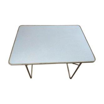 Folding blue camping table