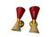 Set of 2 Vintage Conical Metal Brass Sconces, 1980s