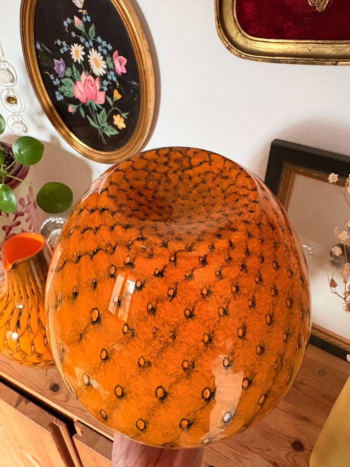 Duo vase & blown glass carafe in orange – 1960s/70s