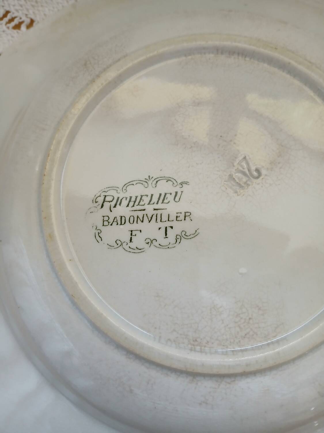 9 Badonviller Terre de Fer soup plates