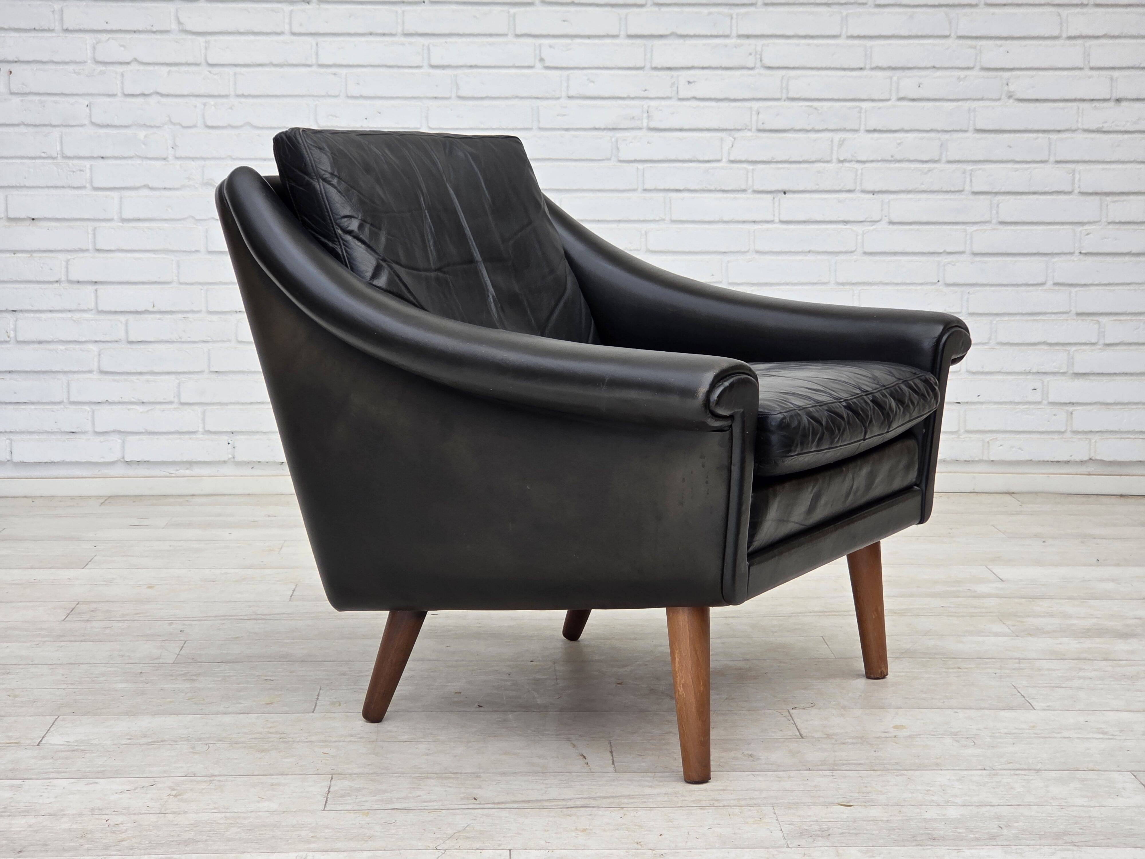1960s, Danish armchair by Aage Christensen, furniture leather.