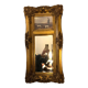 Mirror trumeau decorated with dogs hunting scene 80cm