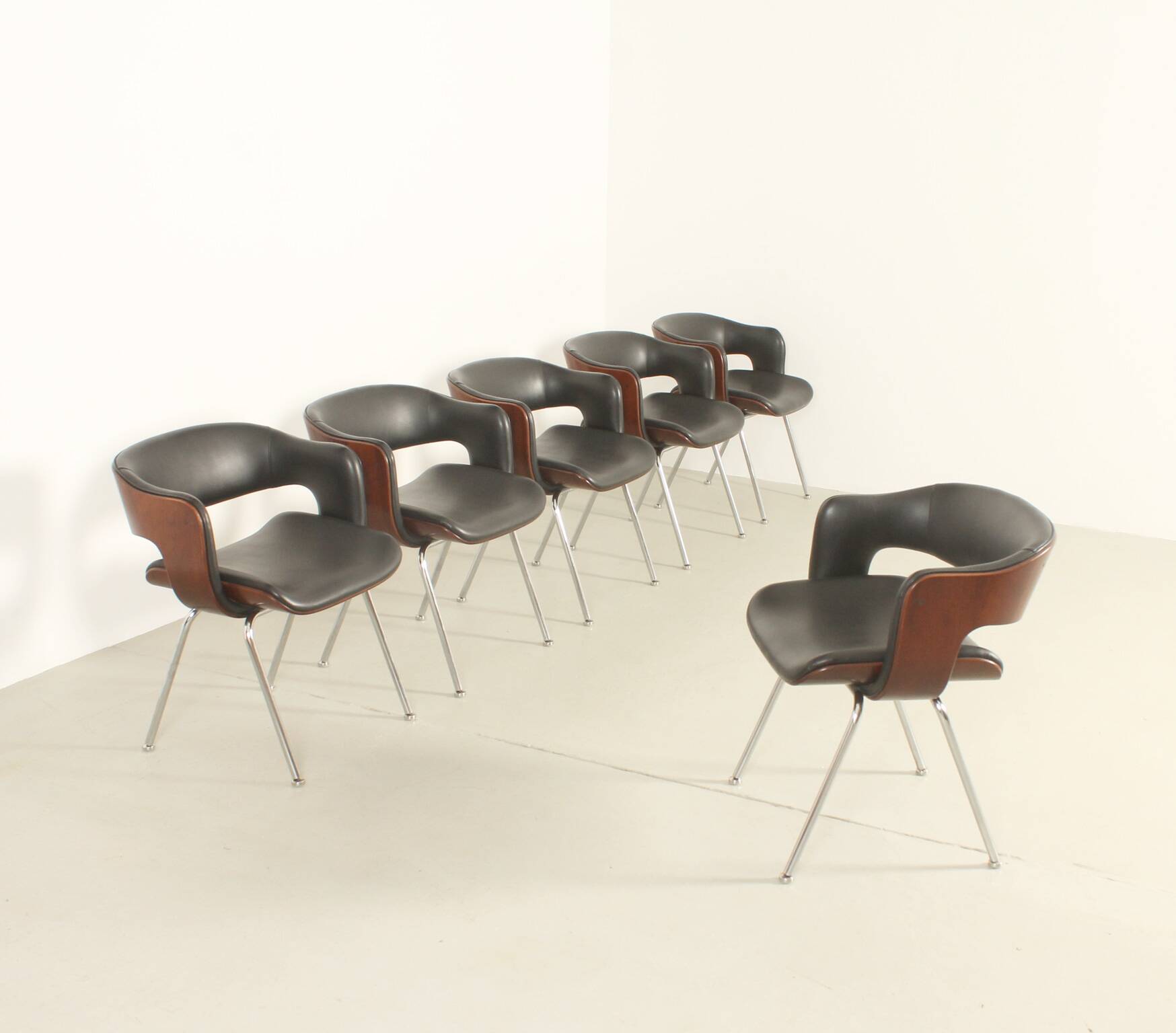 Set of six Oxford chairs by Martin Grierson for Arflex, 1963