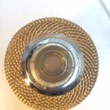 Siphon water bottle of Seltz Merkuria gold mesh rating - Vintage Czechoslovakia