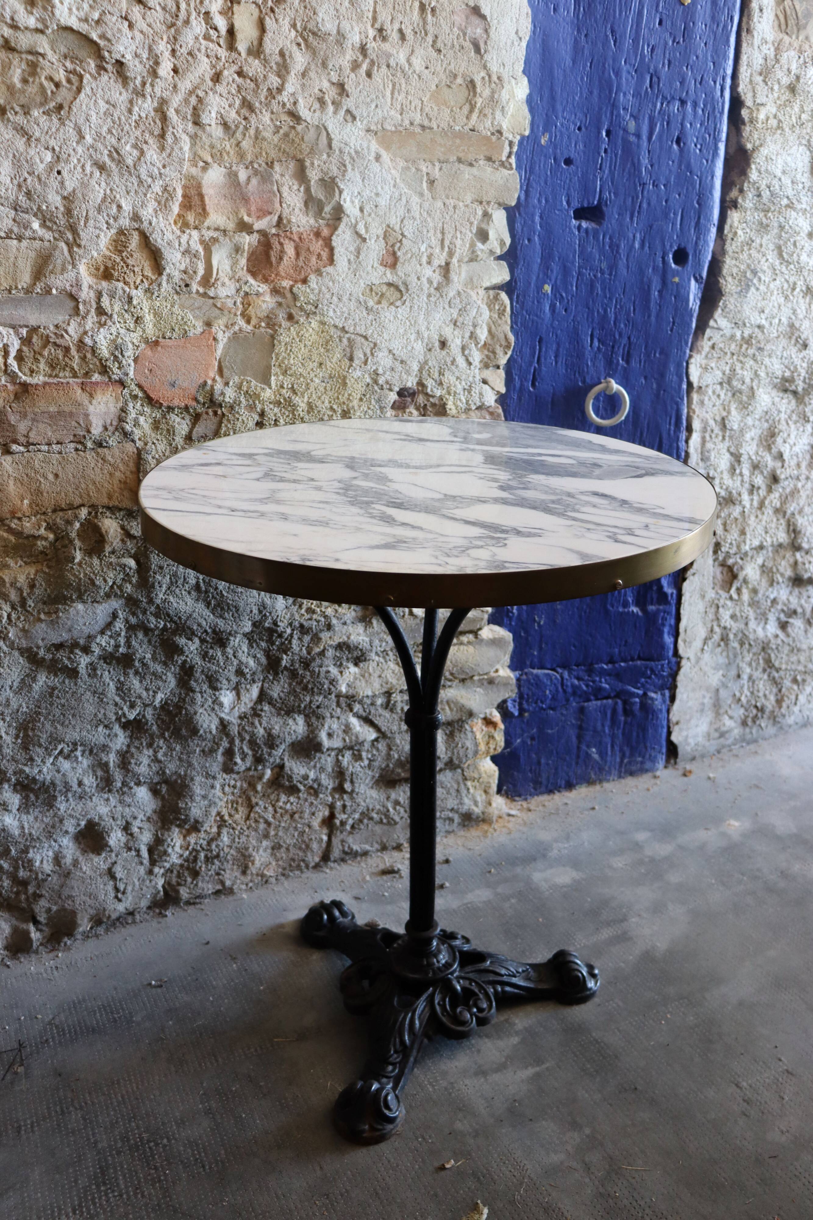 White marble bistro table