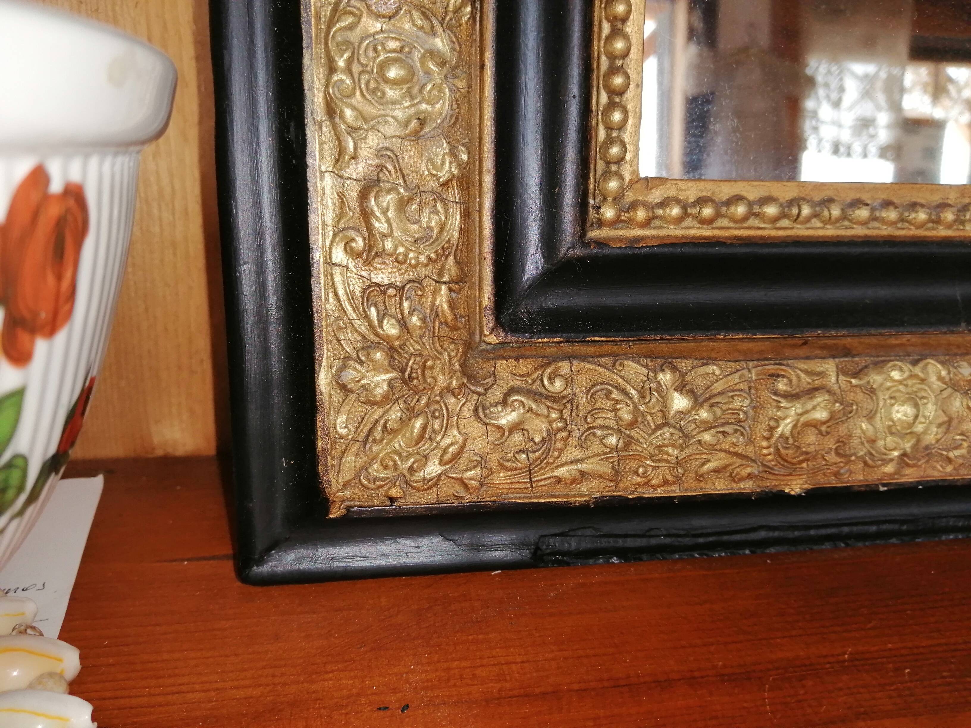 Old gilded mirror Napoleon III style
