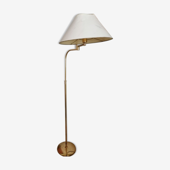 Brass floor lamp column adjustable e-reader art deco style