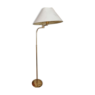 Brass floor lamp column adjustable e-reader art deco style