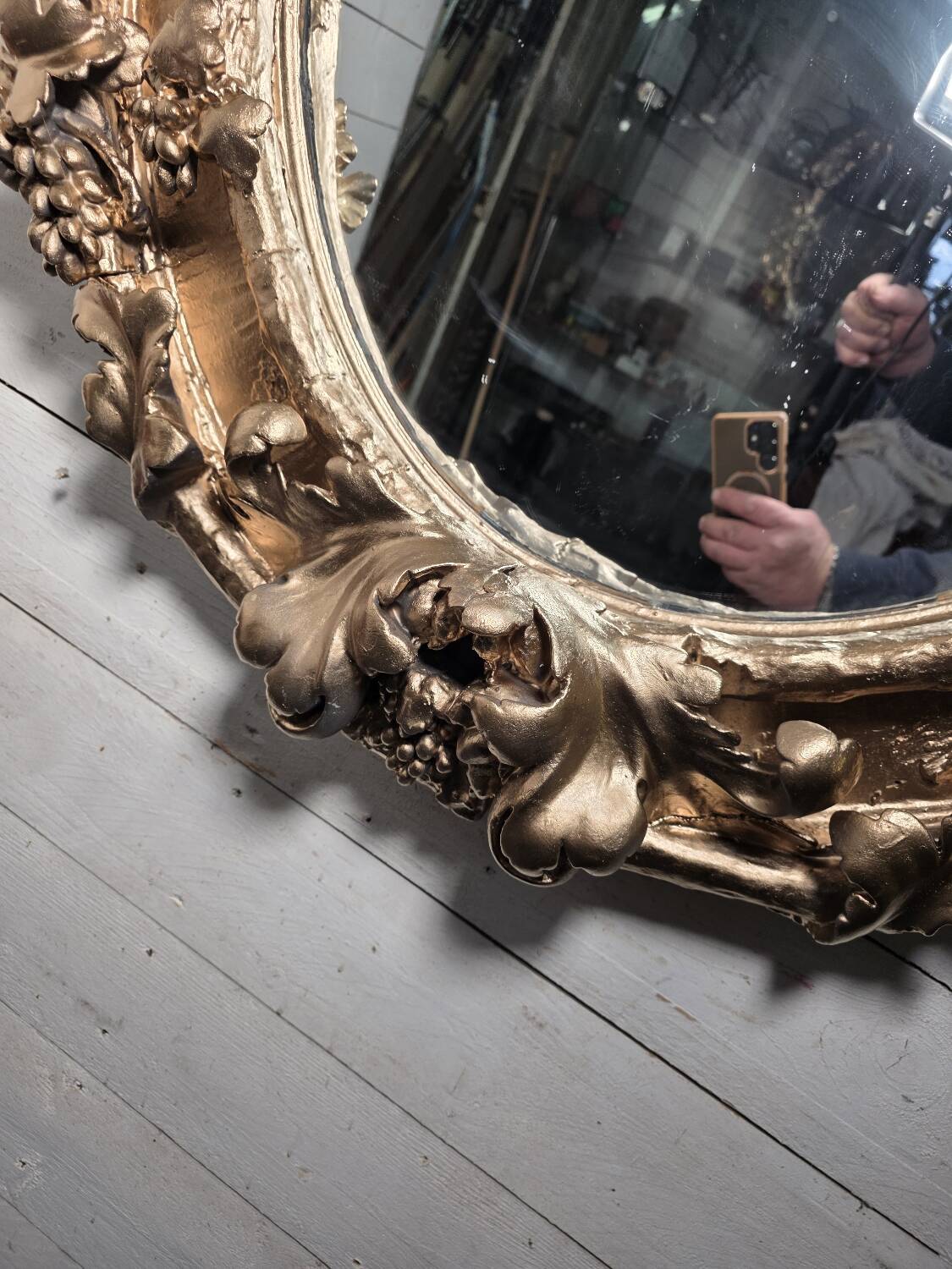 Louis XV rococo style gilded mirror, 130×100cm