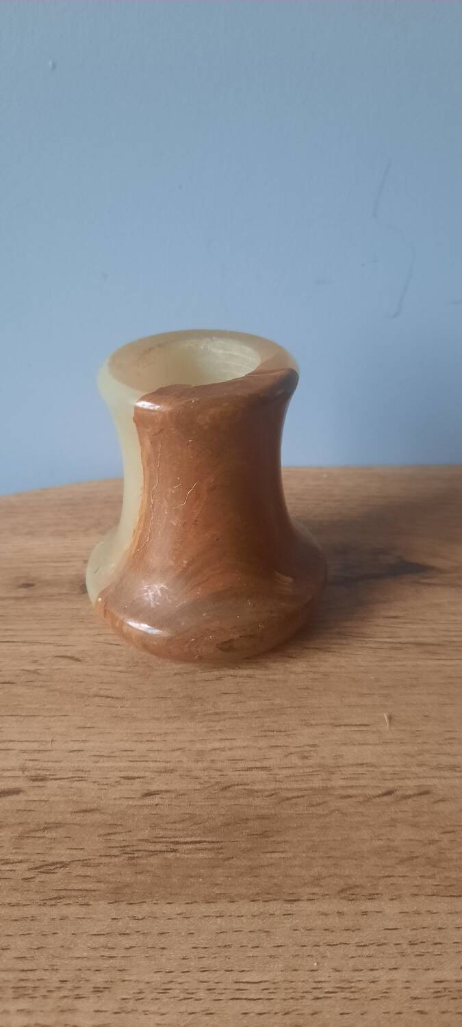 Alabaster candle holder