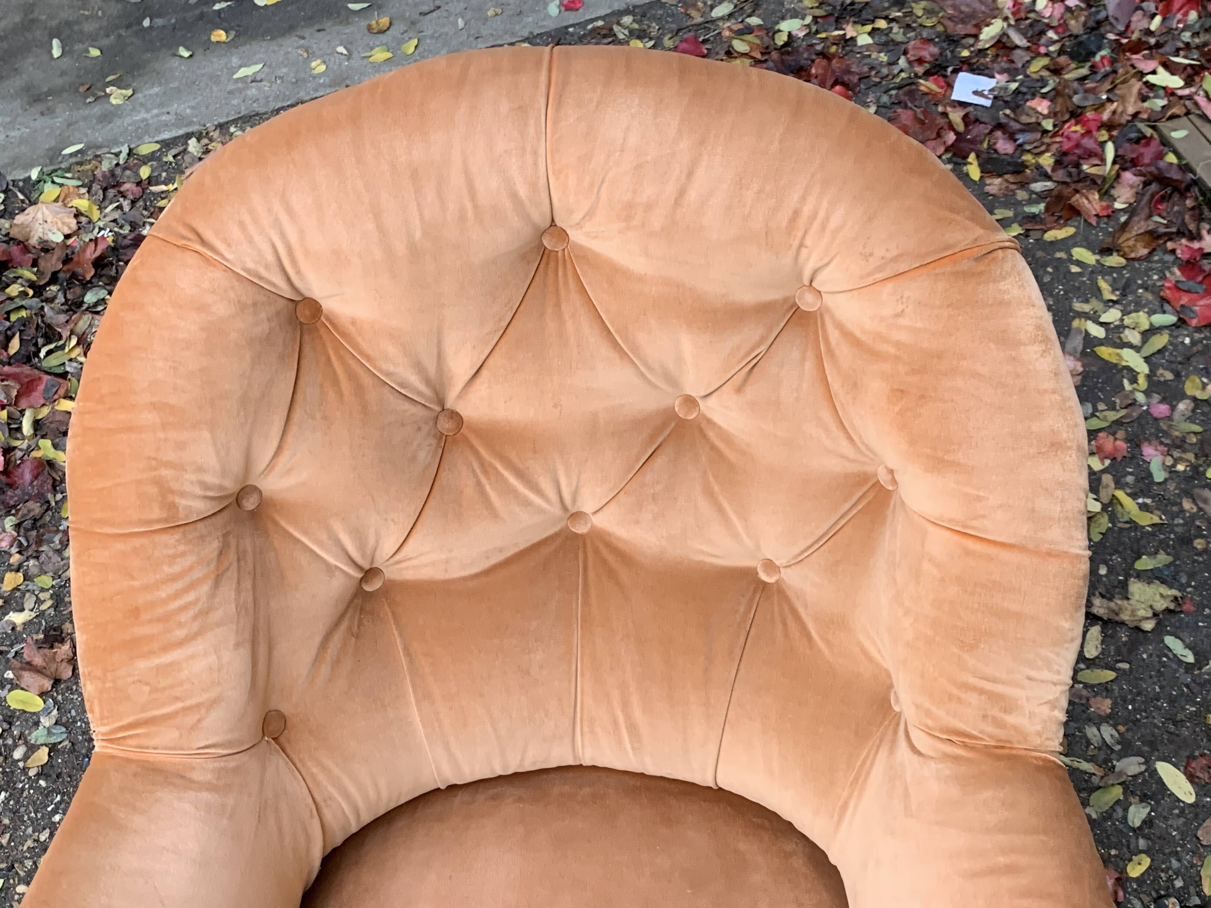 Napoleon III toad daybed in padded velvet 1950