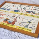 Frame and old pedagogical and school poster