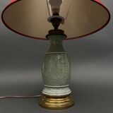 Lampe Napoléon III en céladon vert sur une base en laiton