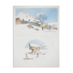 René leverd: switzerland, the sheepfold of lagnau, original signed watercolor
